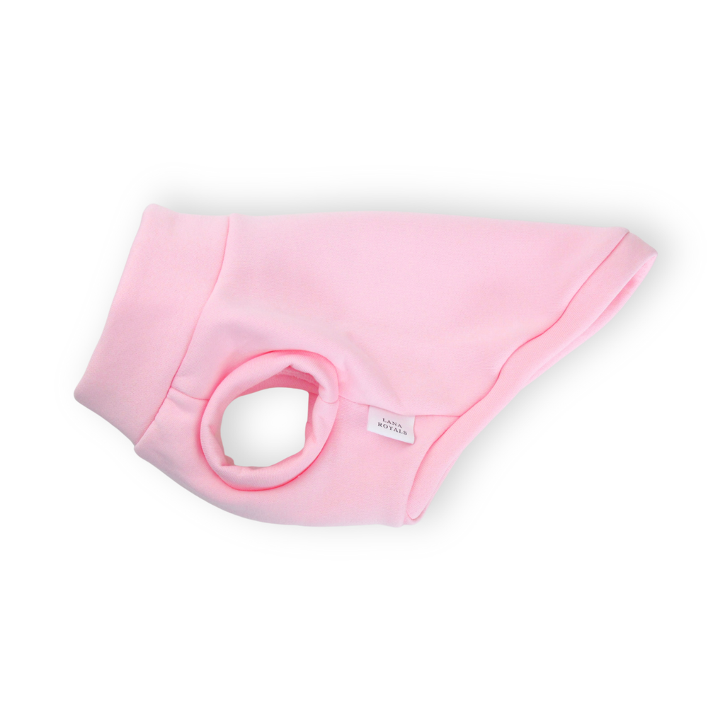 Baby pink polar cotton sweatshirt vest for miniature dogs from Lana Royals Pet Wear.