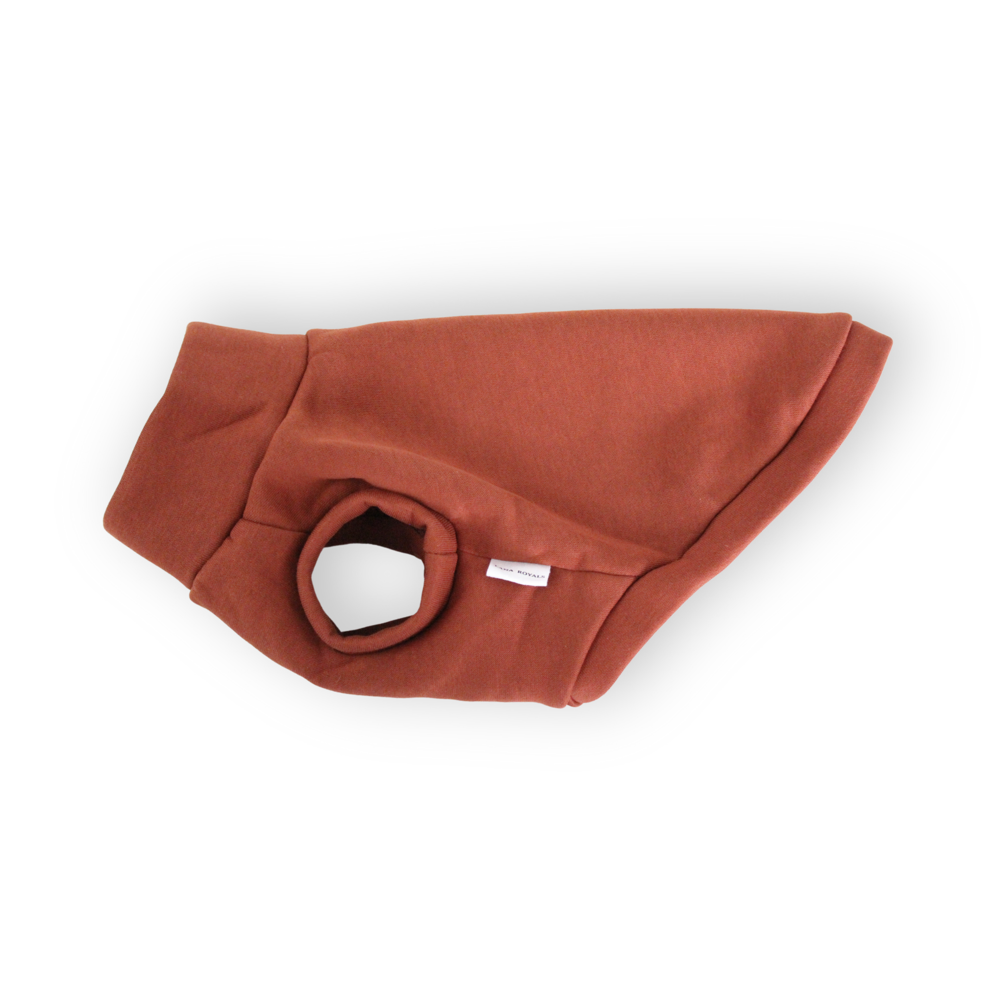 Terracotta cotton sweatshirt vest for dogs from Lana Royals Pet Wear.