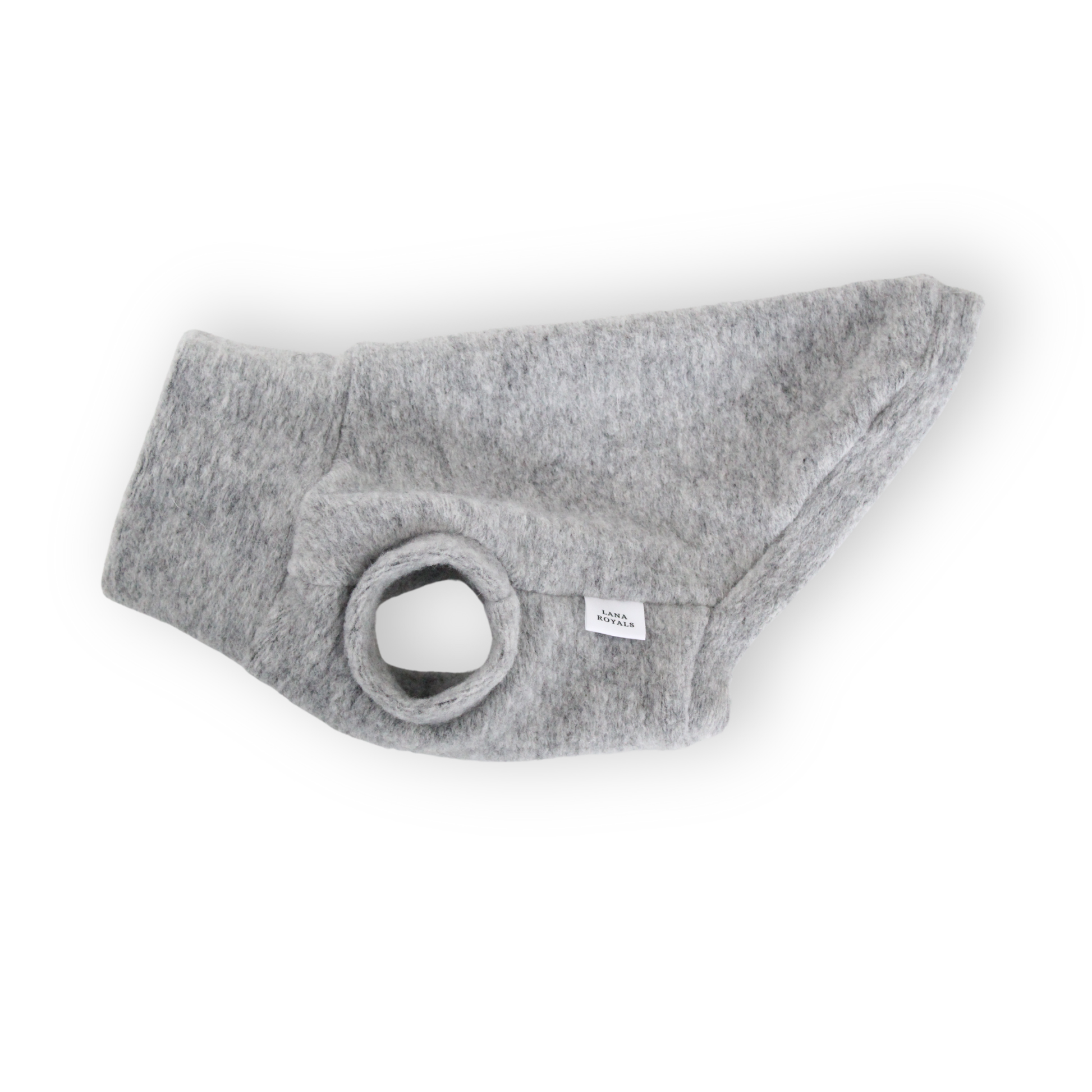 Grey wool jumper for miniature dogs from Lana Royals Pet Wear.