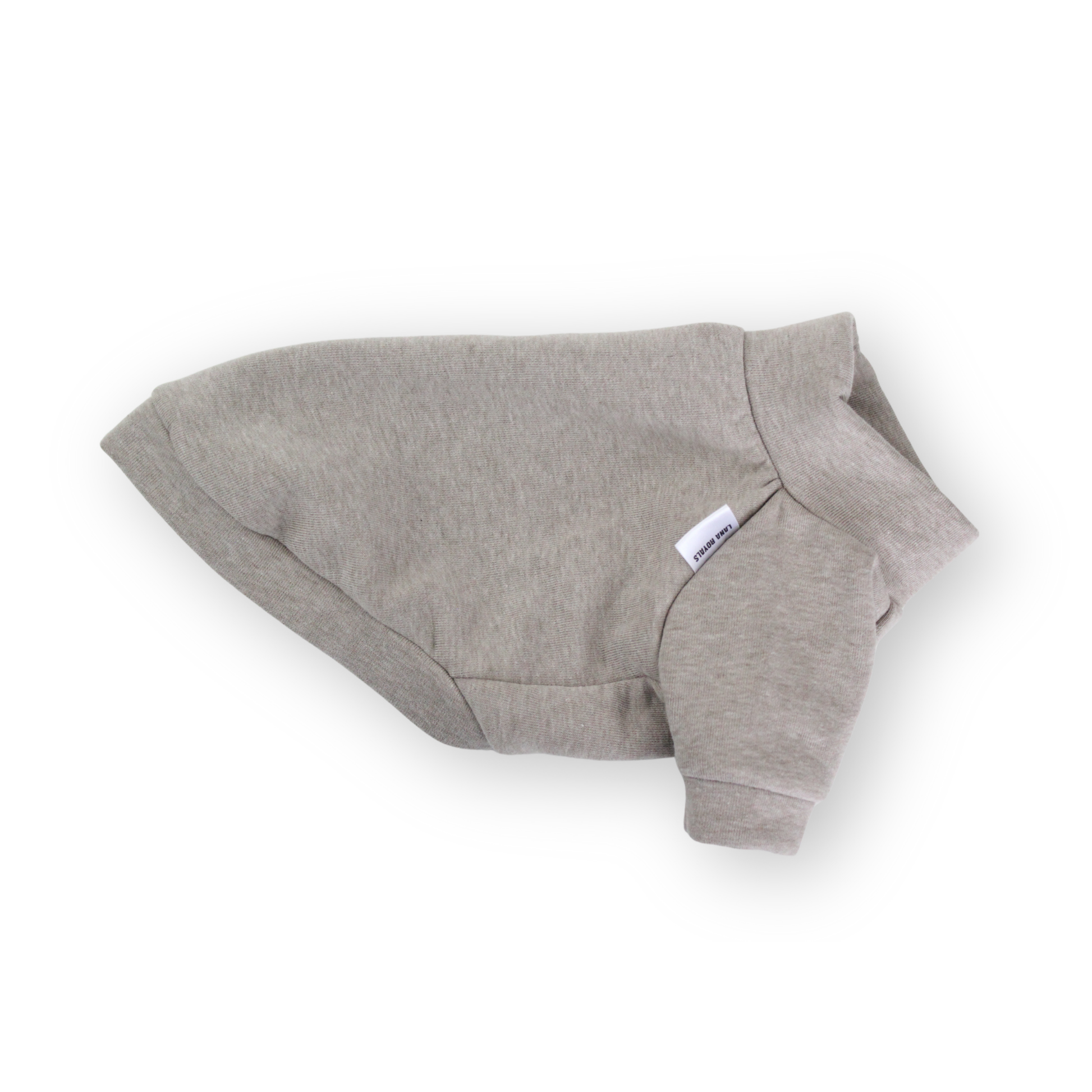Beige cotton dog sweatshirt with raglan sleeves from Lana Royals Pet Wear.