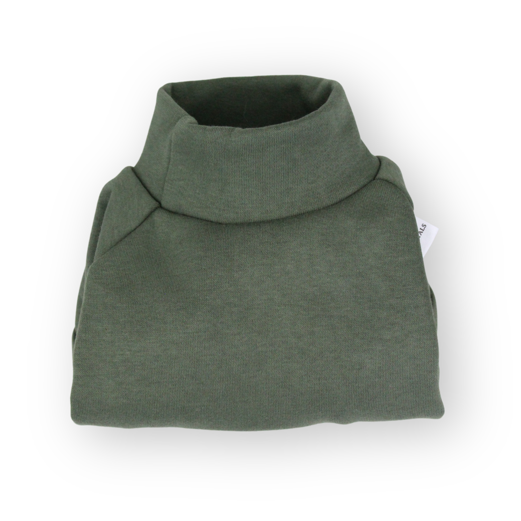 Olive green cotton sweatshirt for miniature dogs from Lana Royals Pet Wear.