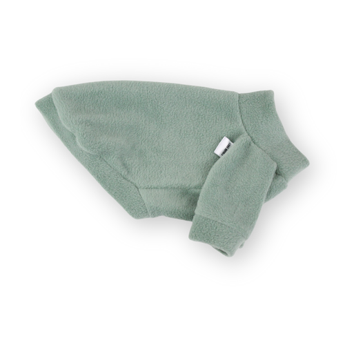 Aqua fleece dog jumper with raglan sleeves from Lana Royals Pet Wear.