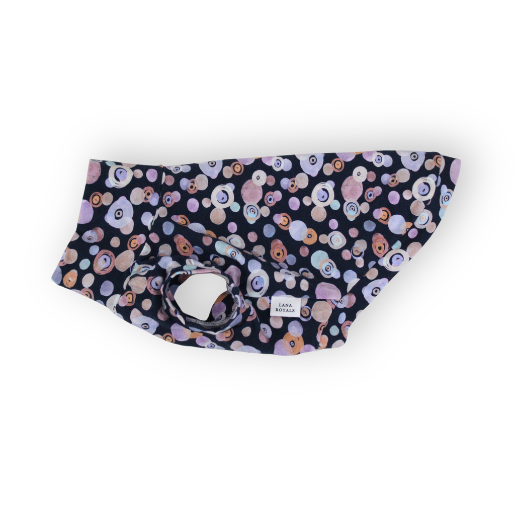 Watercolor pattern shirt for miniature dogs from Lana Royals Pet Wear.