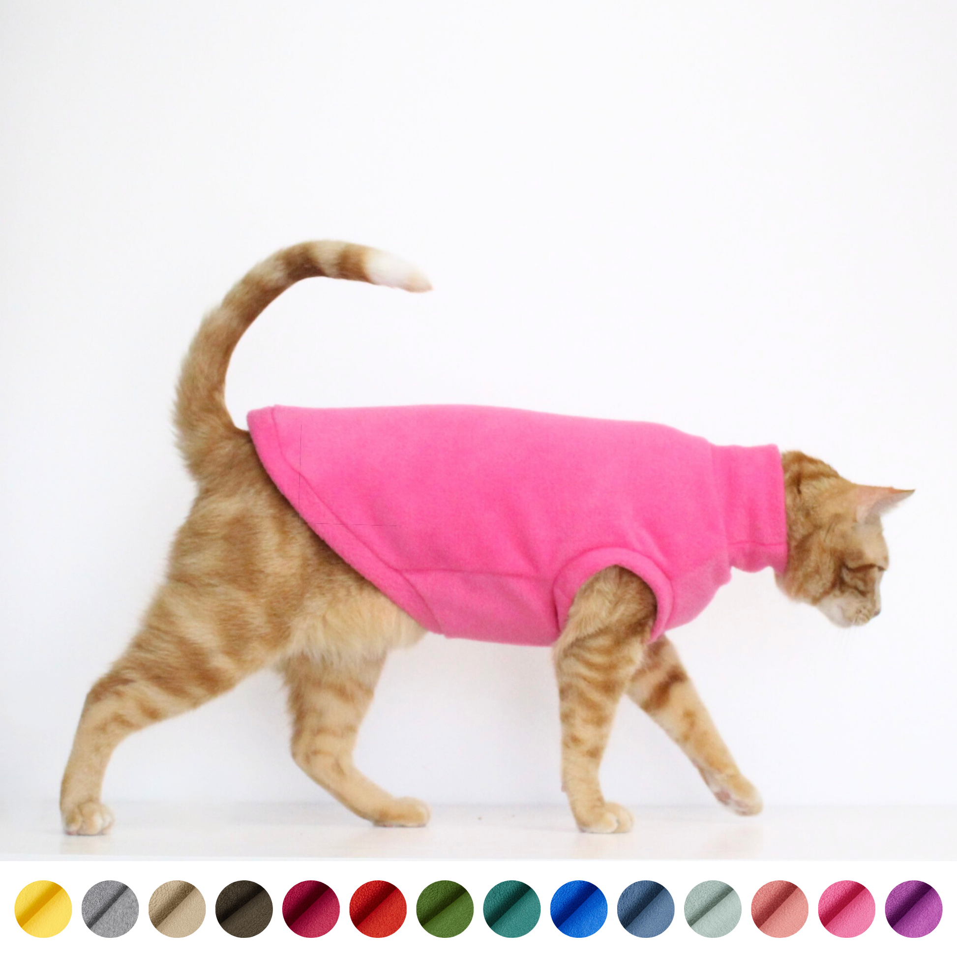 Fleece Sleeveless Tank-Top Vest for Cats | Custom-Tailored, Made to Measure