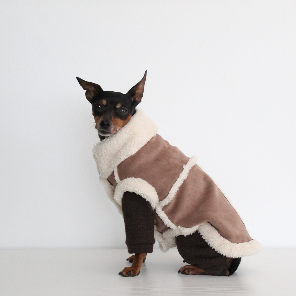 FERALIS | Velvet with Sherpa Lining Coat for Dogs | Custom-Tailored, Made to Measure