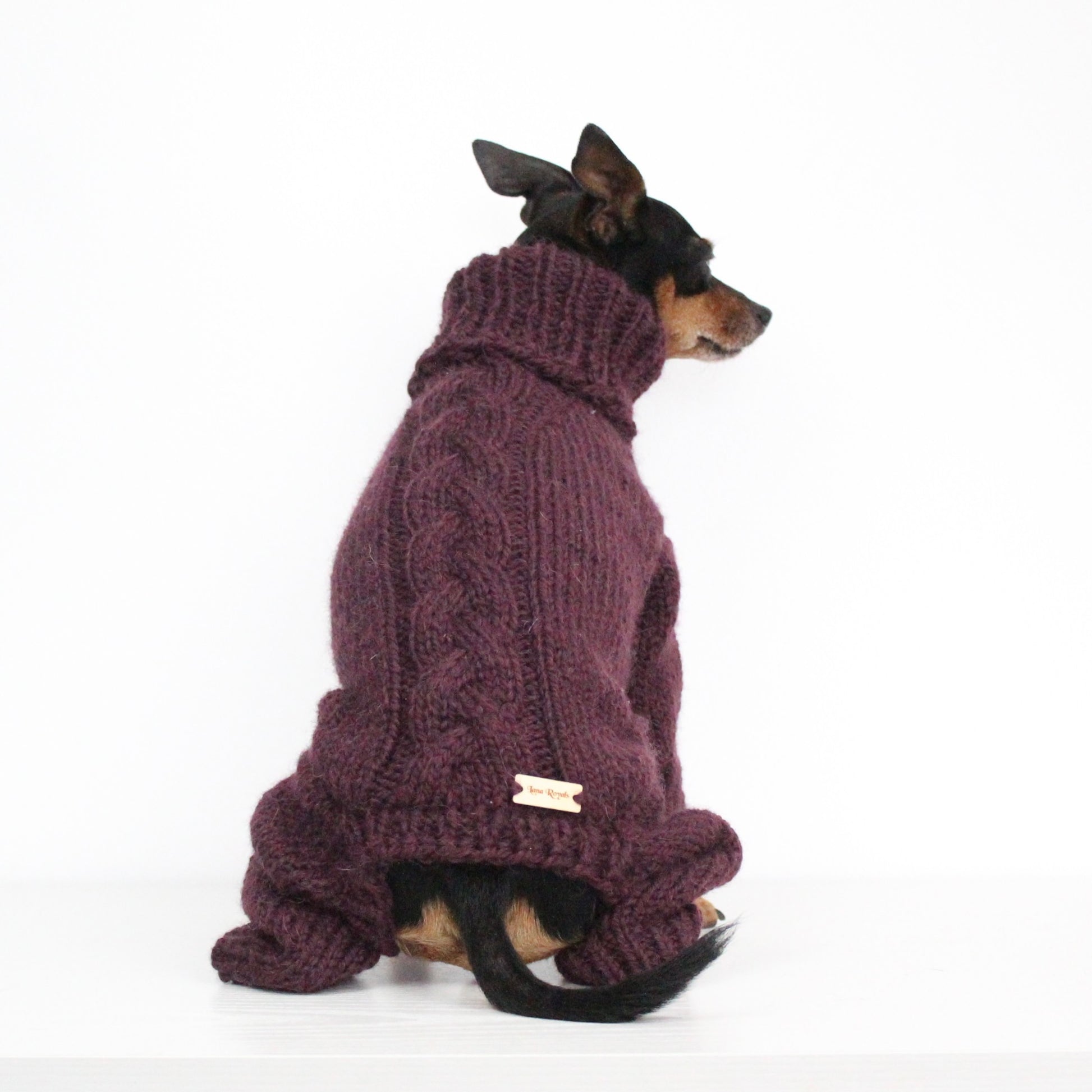 ARCTIC Overall Hand-Knitted Alpaca Wool Turtleneck Sweater for Small Dogs | Custom-Tailored, Made to Measure