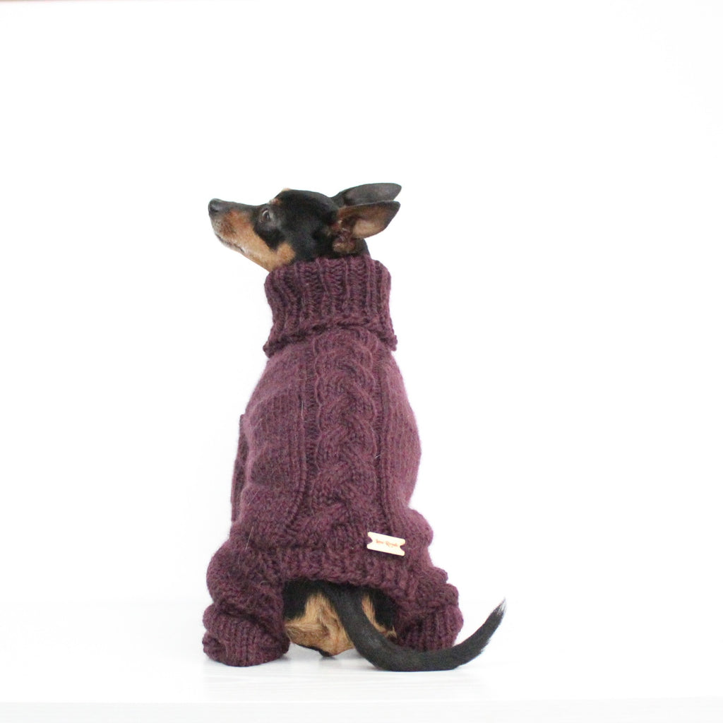 ARCTIC Overall Hand-Knitted Alpaca Wool Turtleneck Sweater for Small Dogs | Custom-Tailored, Made to Measure
